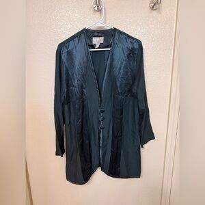 Vintage caribe dark Teal Long Sleeve Blazer/blouse